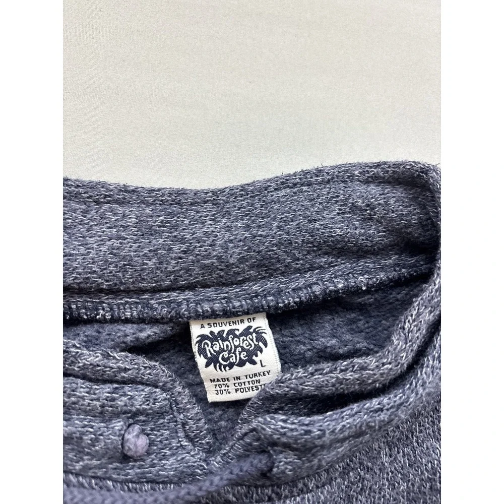 Rainforest Cafe Las Vegas Souvenir Sweatshirt Pullover Embroidered Grey Blue L